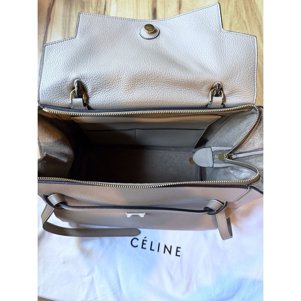 Authentic Celine Mini Belt Bag Grained Calfskin With Gold Finishing Taupe - Picture 6 of 12